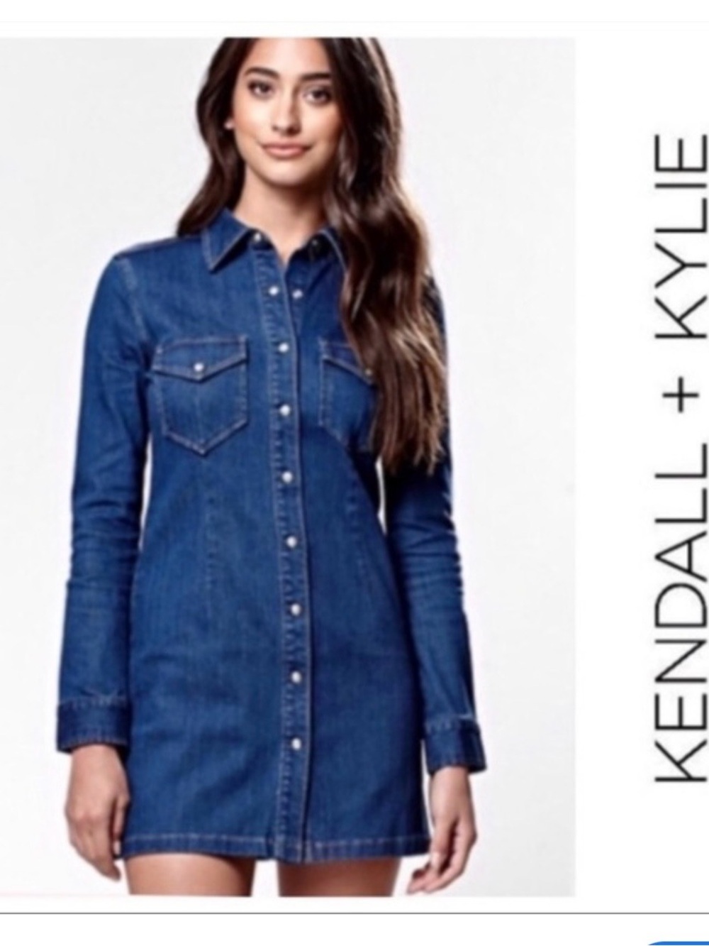 Kendall & Kylie Indigo Denim Shirt Dress